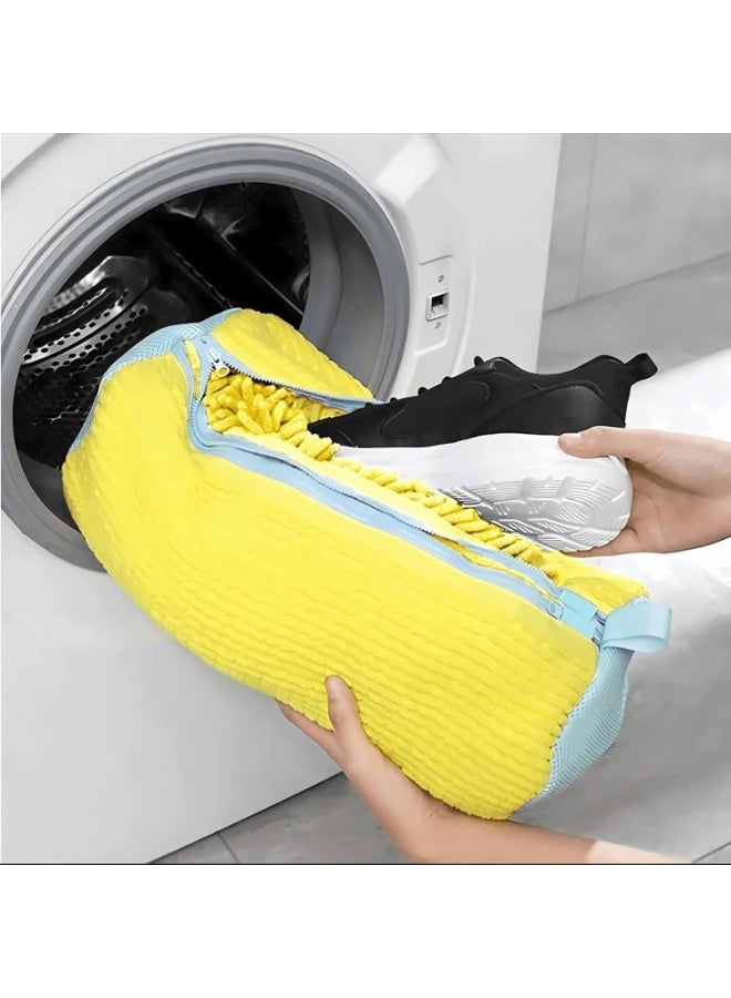 Shoe Washing Bag with Built-in Brush – Jumbo Size Microfiber Laundry Bag for Sneakers & Shoes, Protects Footwear in Washing Machine, Reusable & Durable (Two packages) - Image 5